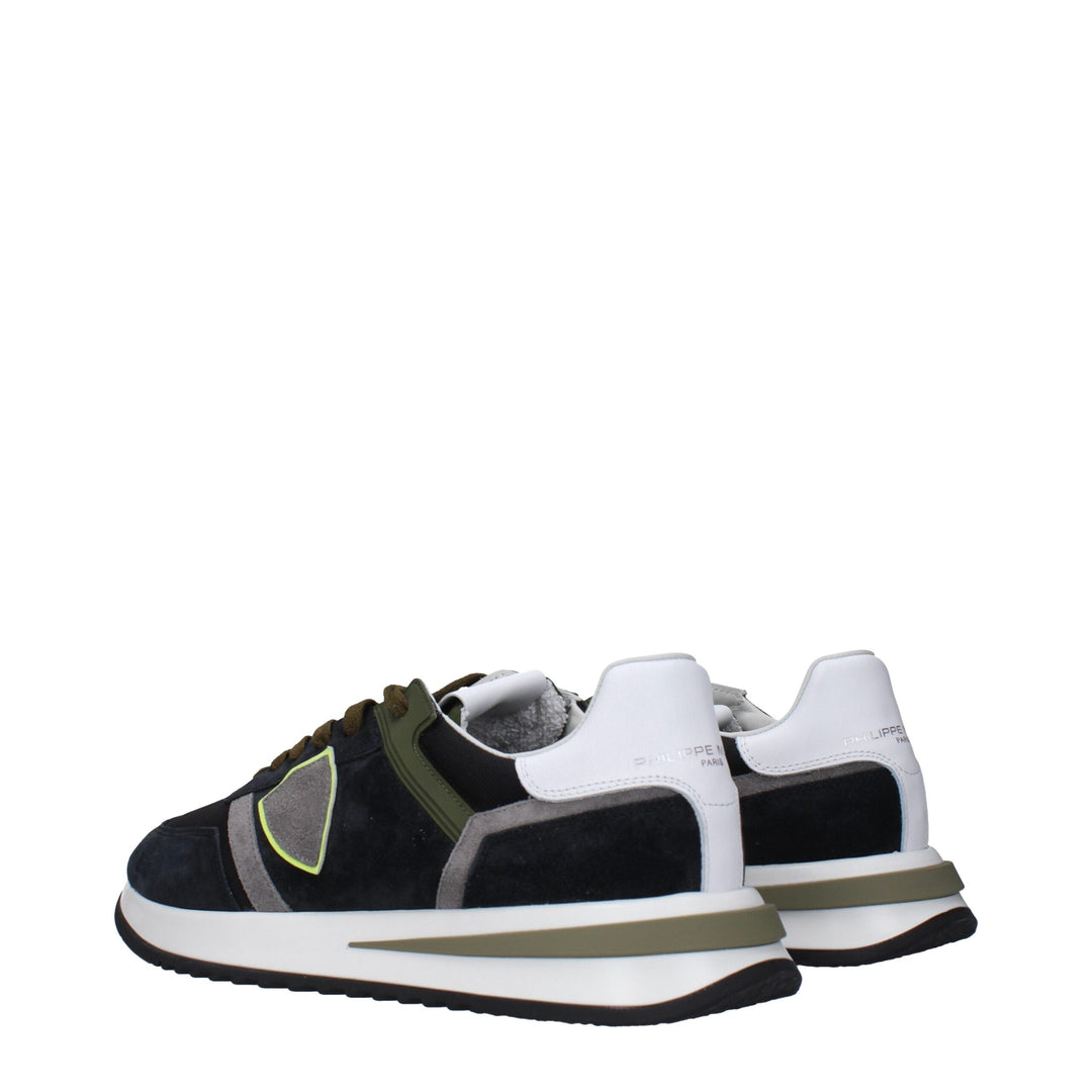 Blue Leather Sneakers