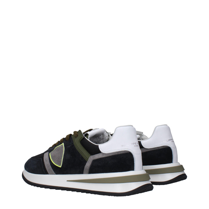 Blue Leather Sneakers