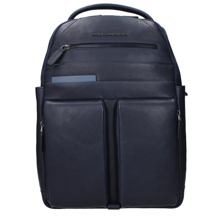 Piquadro Blue Leather Backpacks