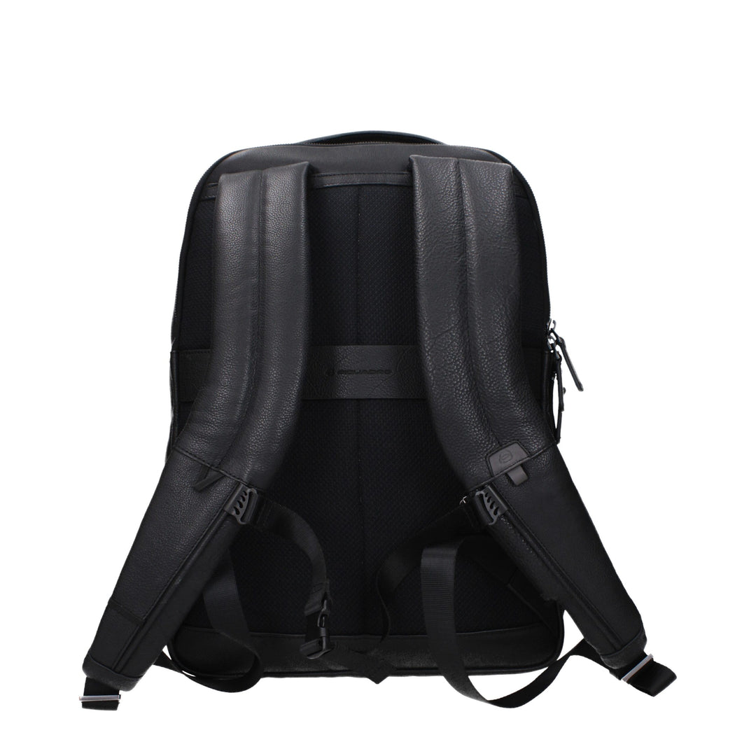 Piquadro Black Leather Backpacks