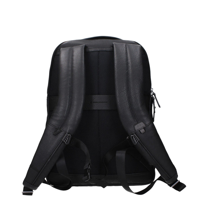 Piquadro Black Leather Backpacks