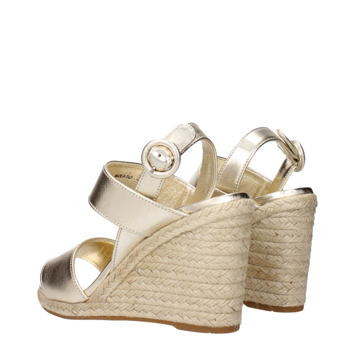Gold Leather Wedge