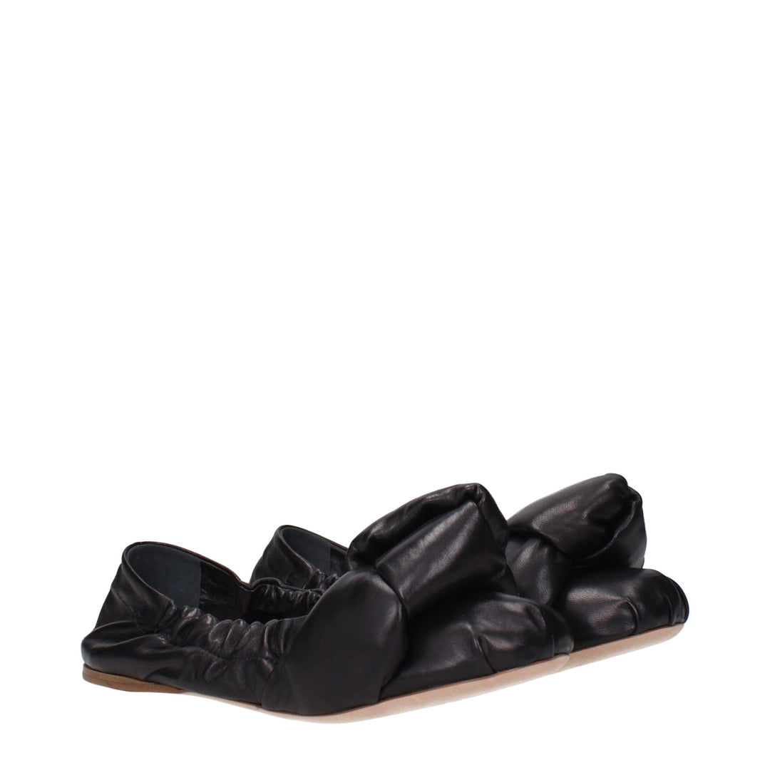 Black Leather Ballet Flat
