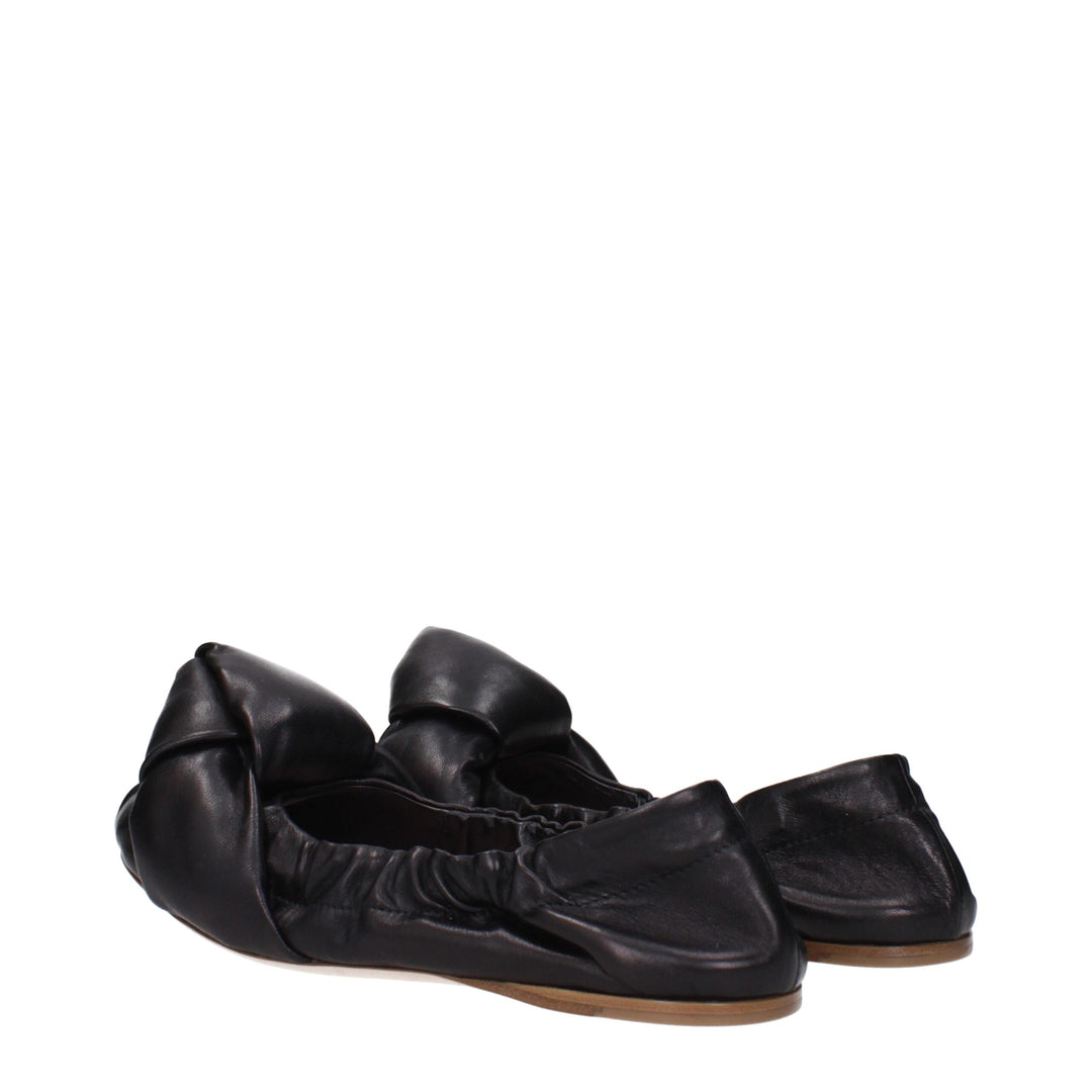Black Leather Ballet Flat