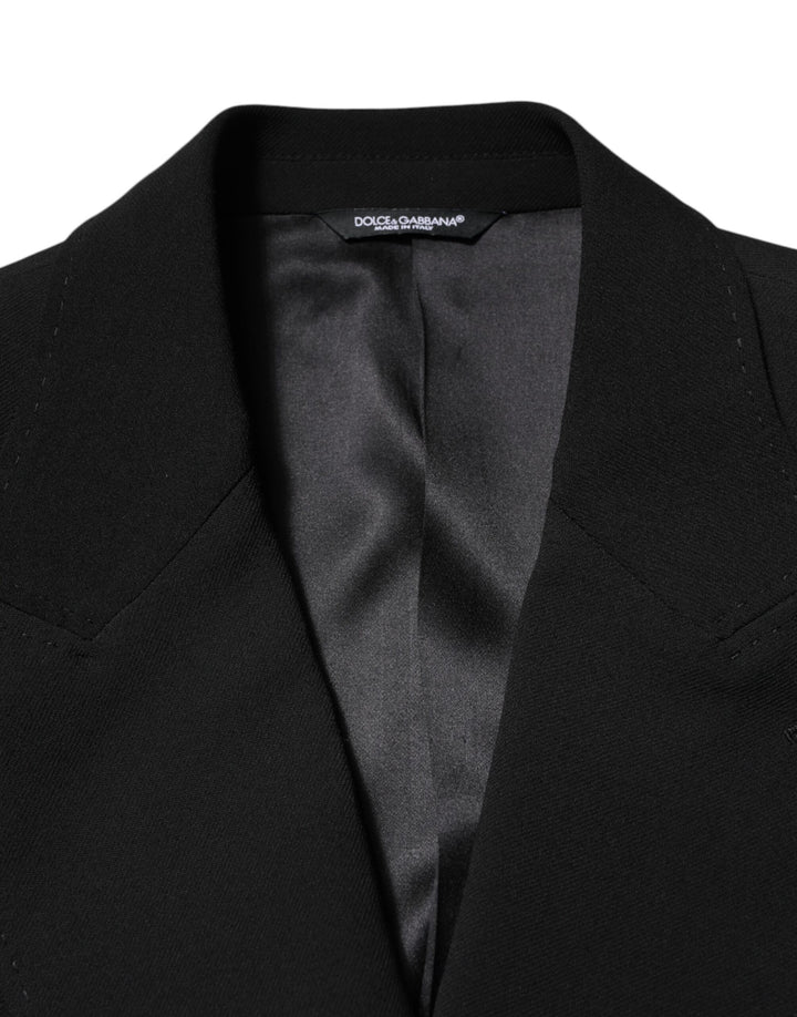 Black SICILIA Double Breasted Coat Blazer