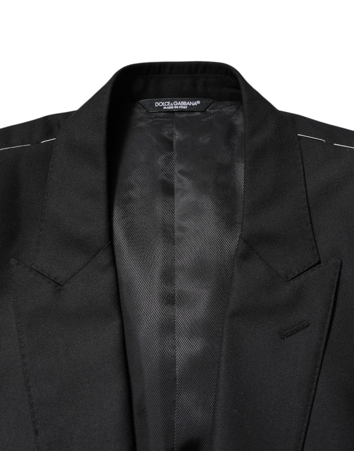 Black Wool Single Breasted Jacket Blazer
