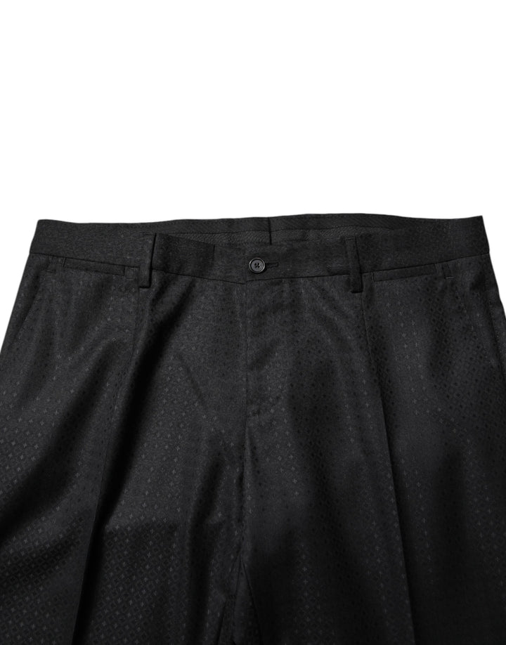 Black Jacquard Single Breasted 2 Piece Suit