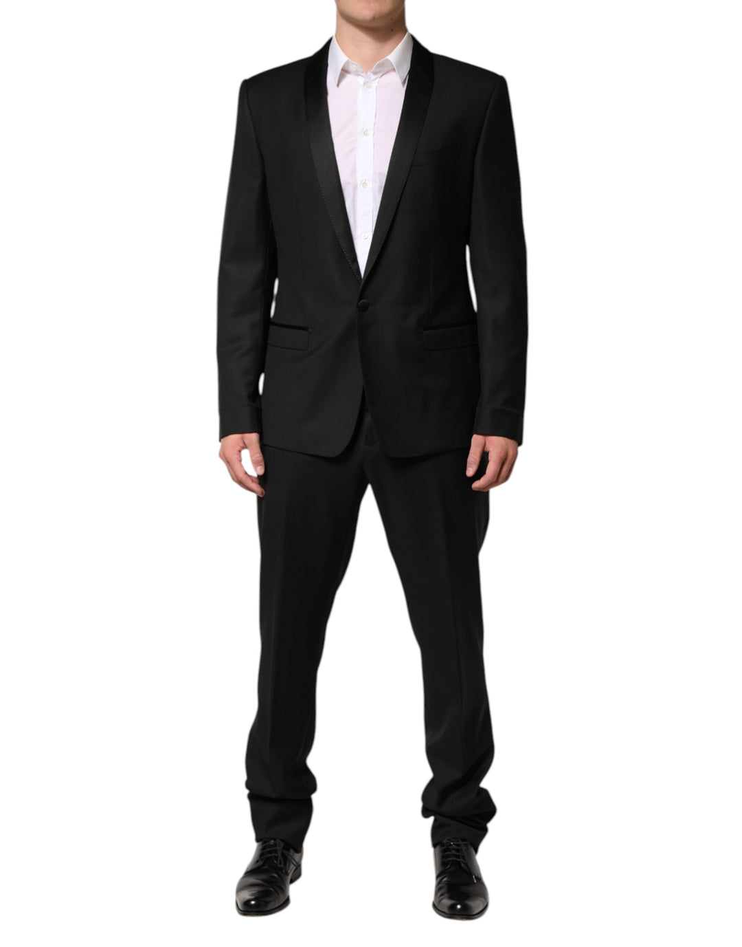 Black Wool Men Single Breasted 2 Piece Suit