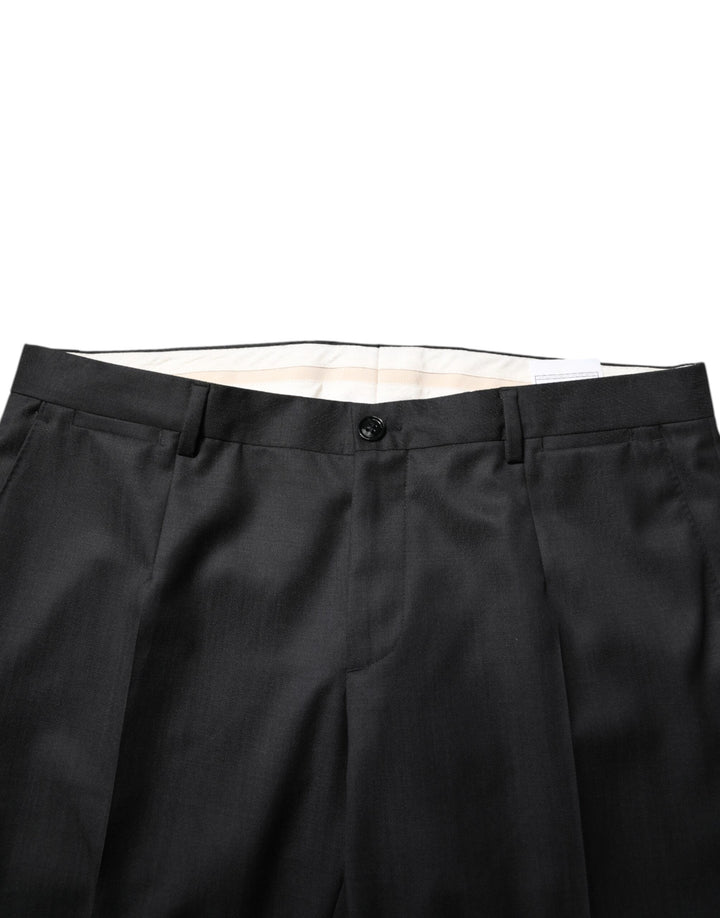 Dark Gray Wool Single Breasted 2 Piece Suit