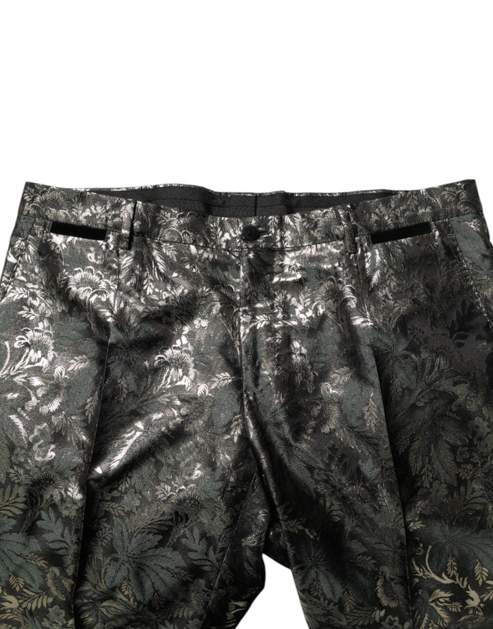 Metallic Floral Jacquard Silk 2 Piece Suit