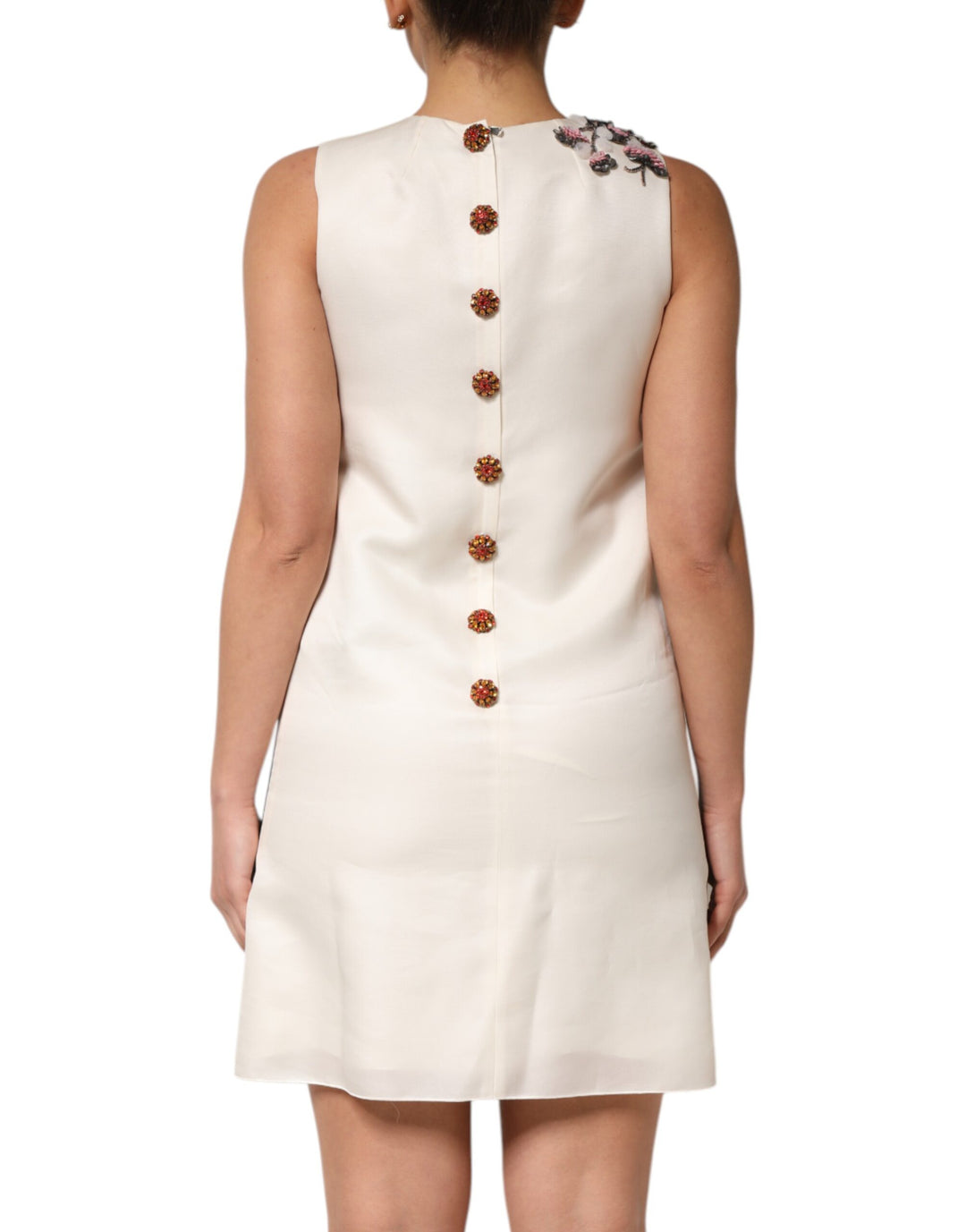 Multicolor Crystal Embellished A-line Mini Dress