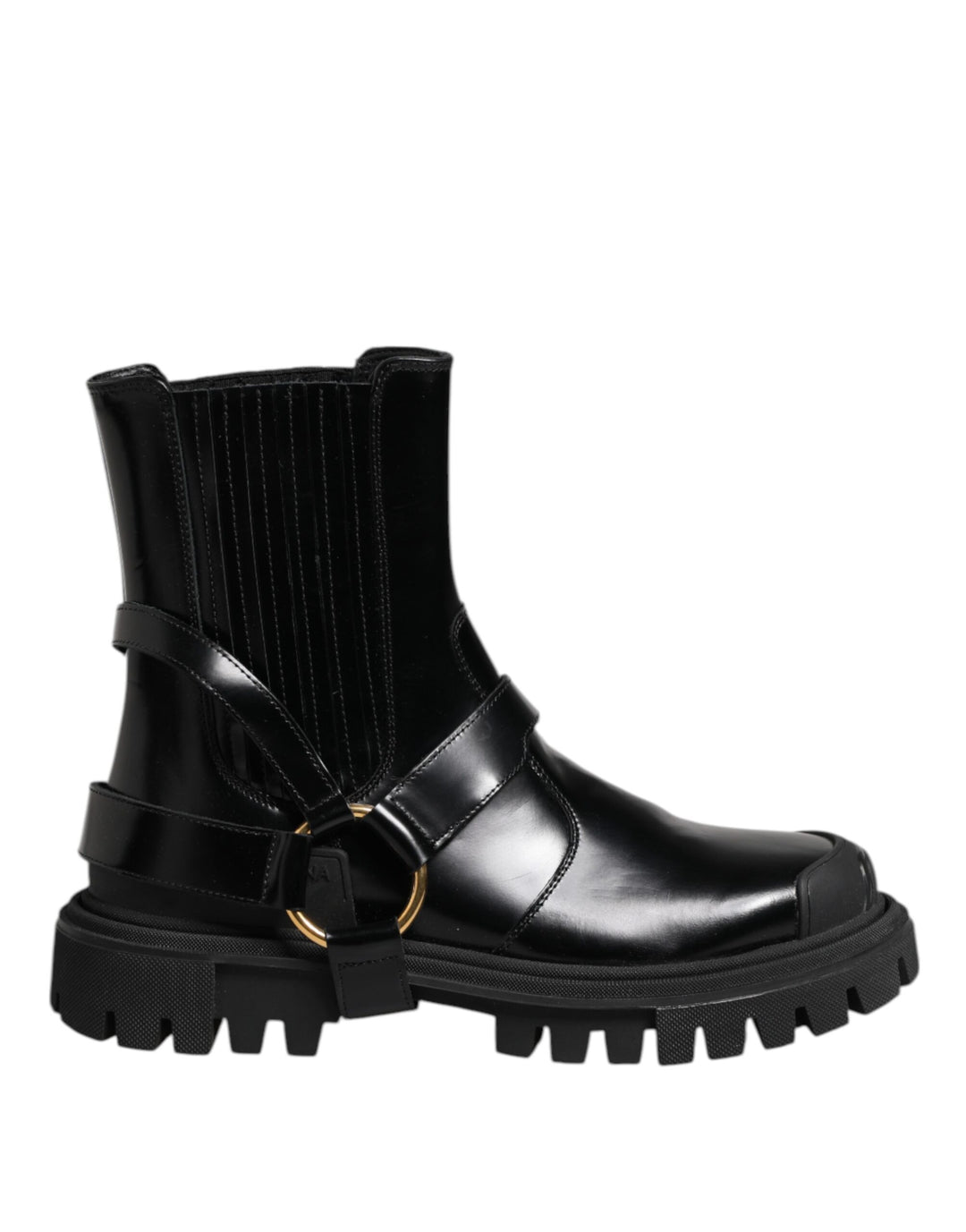 Black Leather Chelsea Men Short Boots Shoes