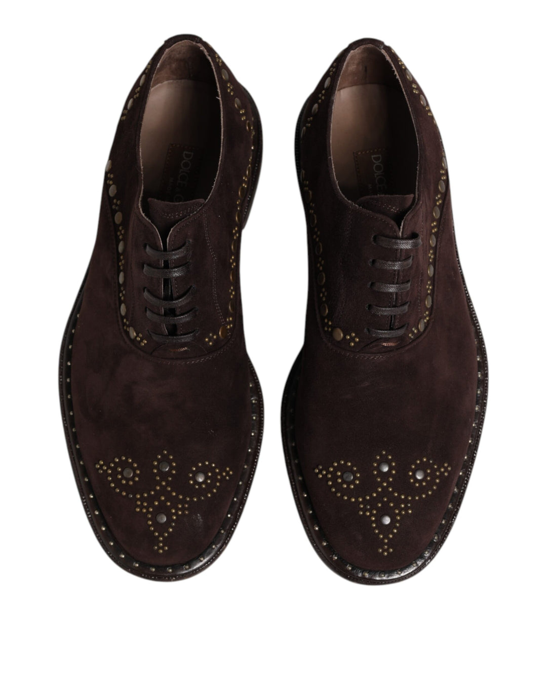 Elegant Brown Velvet Oxford Lace-up Shoes