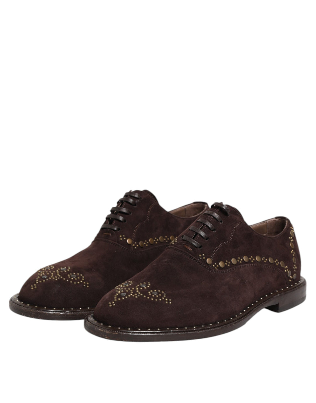 Elegant Brown Velvet Oxford Lace-up Shoes