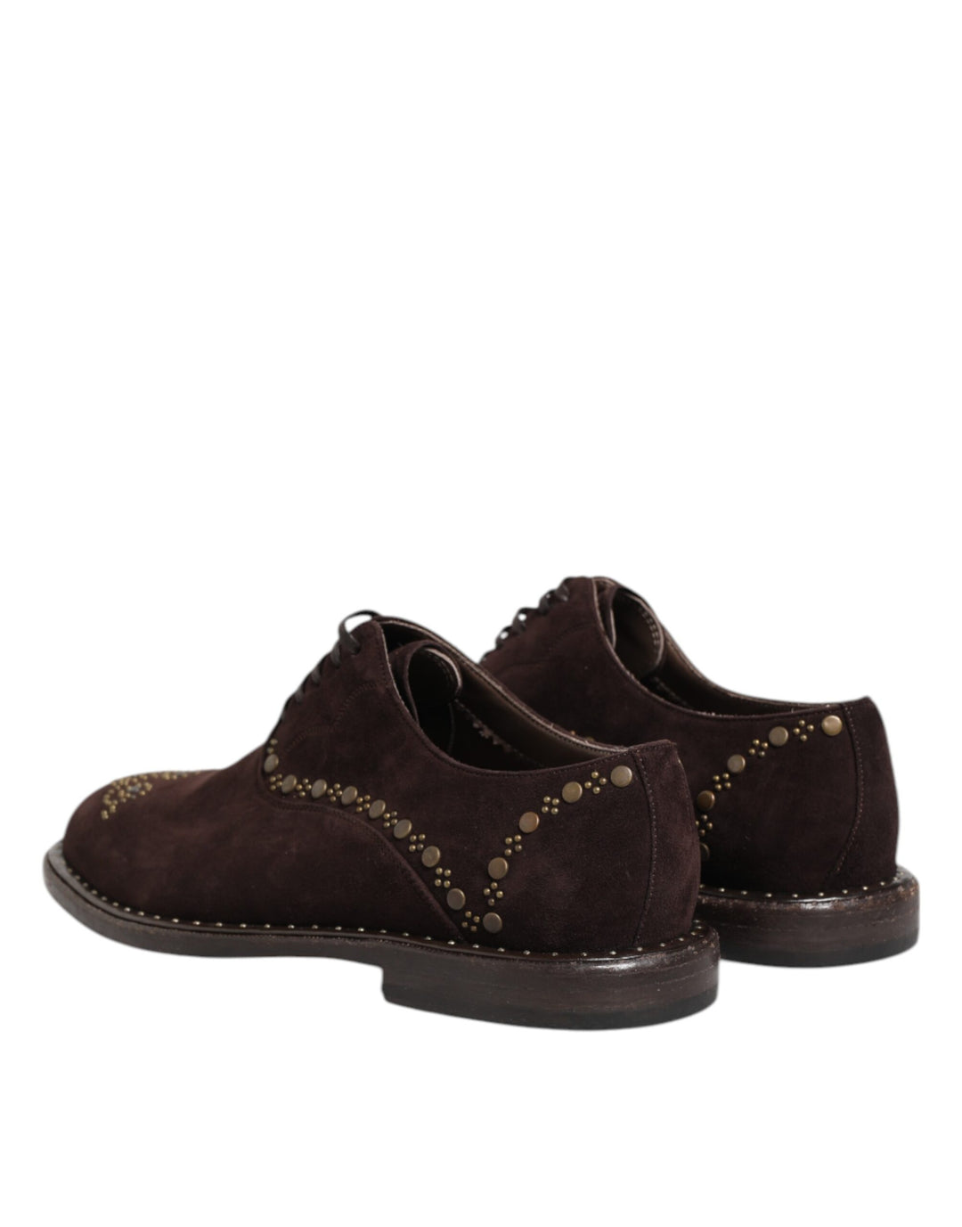 Elegant Brown Velvet Oxford Lace-up Shoes