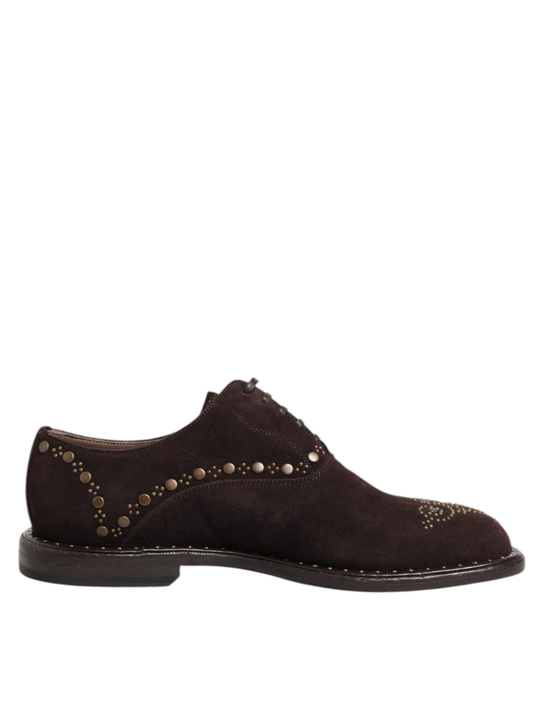 Elegant Brown Velvet Oxford Lace-up Shoes