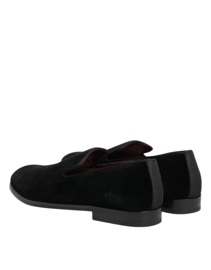 Black Velvet Loafers Formal Men Dress Shoes