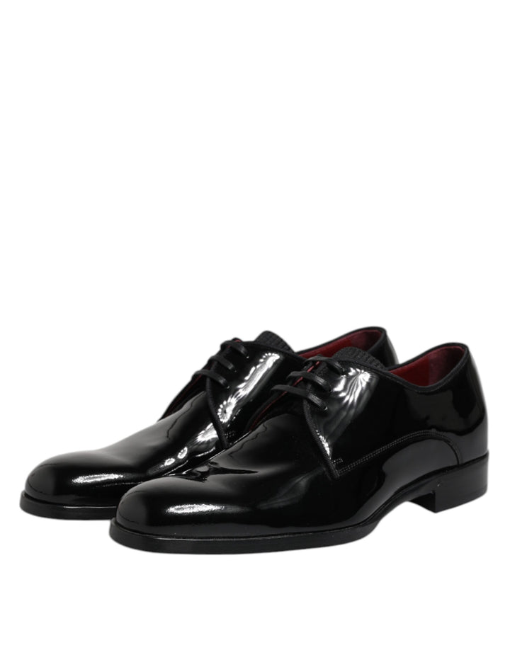 Black Leather Lace Up Men Derby Formal Shoes