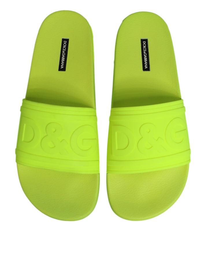 Green Rubber Slides Sandals Beachwear Shoes