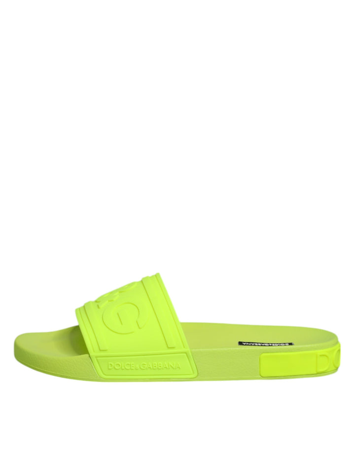 Green Rubber Slides Sandals Beachwear Shoes
