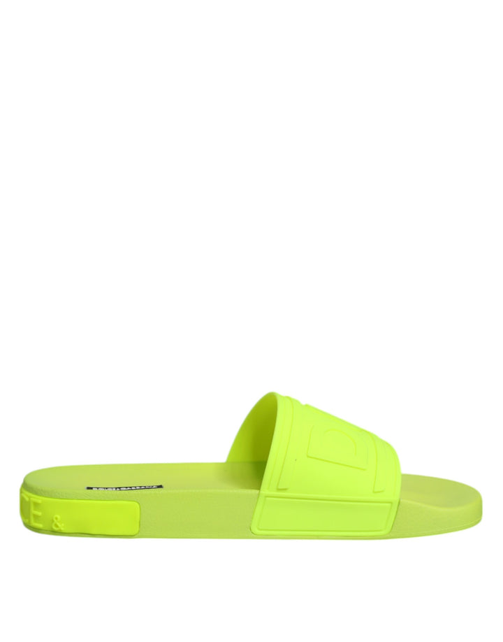 Green Rubber Slides Sandals Beachwear Shoes