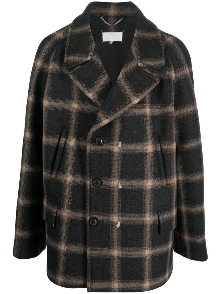 MAISON MARGIELA check-pattern wool coat-0