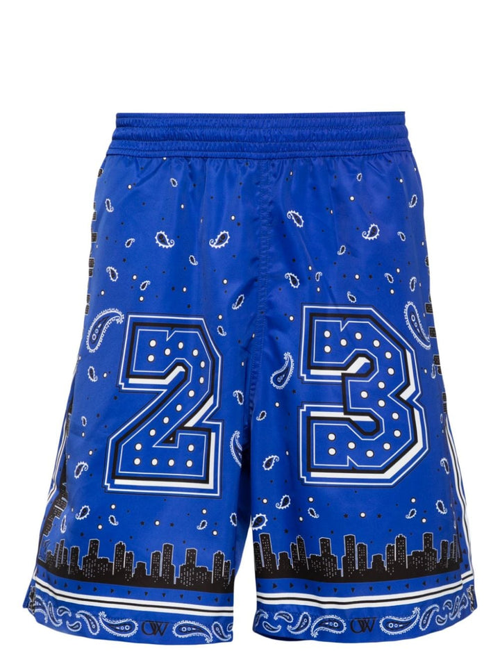 bandana-print surfer swim shorts-0