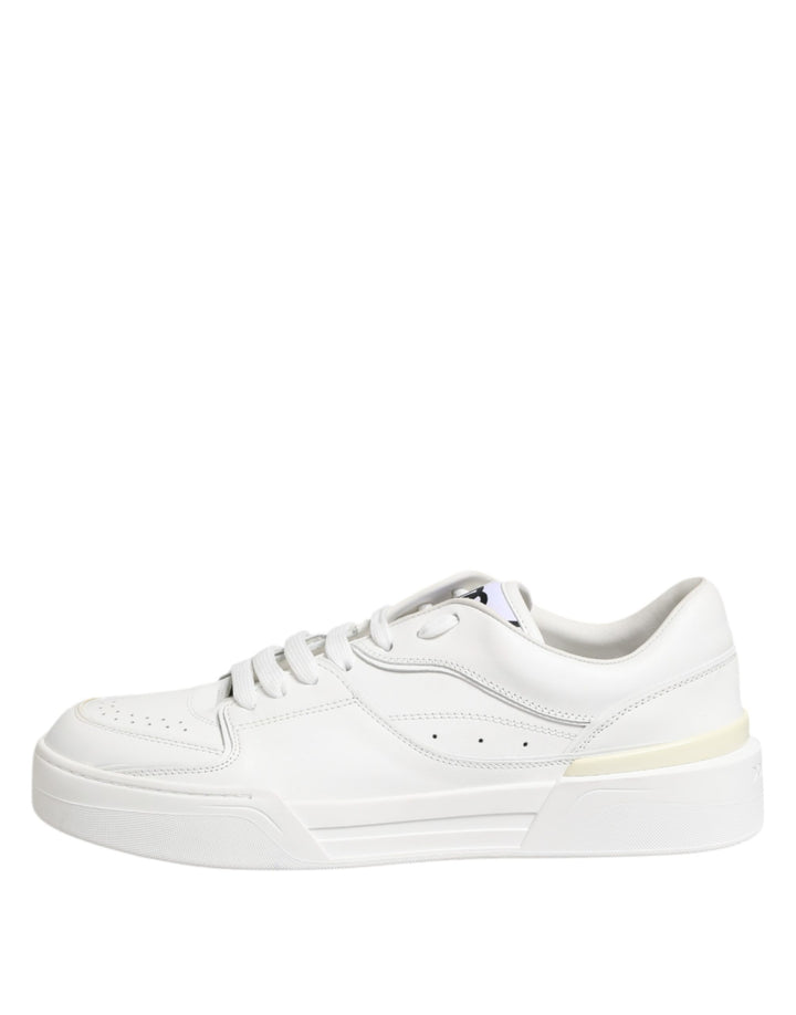 White Miami Leather Low Top Sneakers Shoes