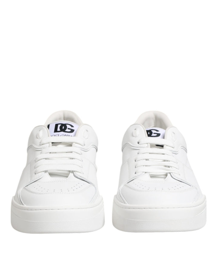 White Miami Leather Low Top Sneakers Shoes