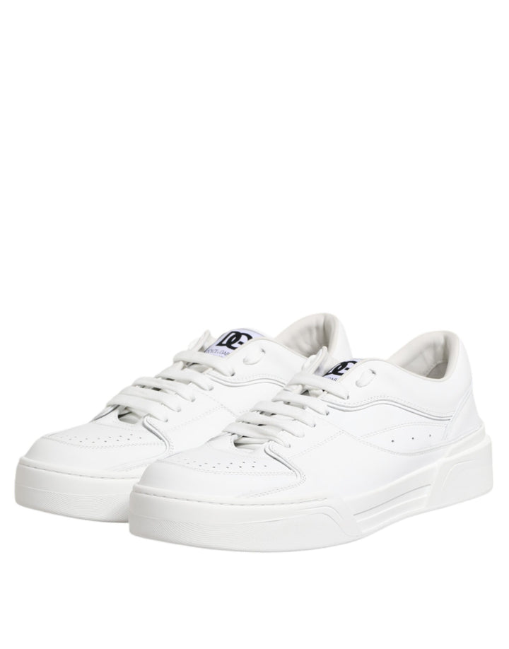 White Miami Leather Low Top Sneakers Shoes