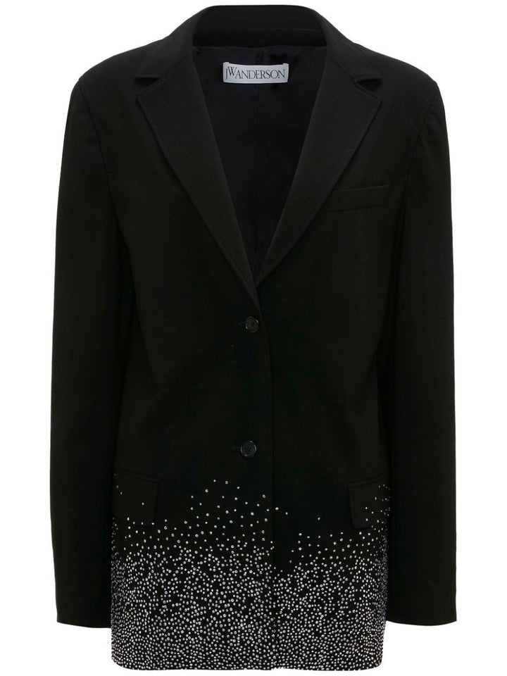 crystal-embellished single-breasted blazer-0