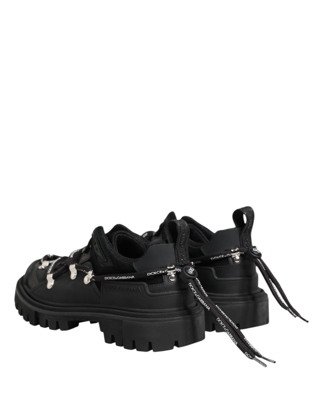 Black Low Top Lace Up Trekking Sneakers Shoes