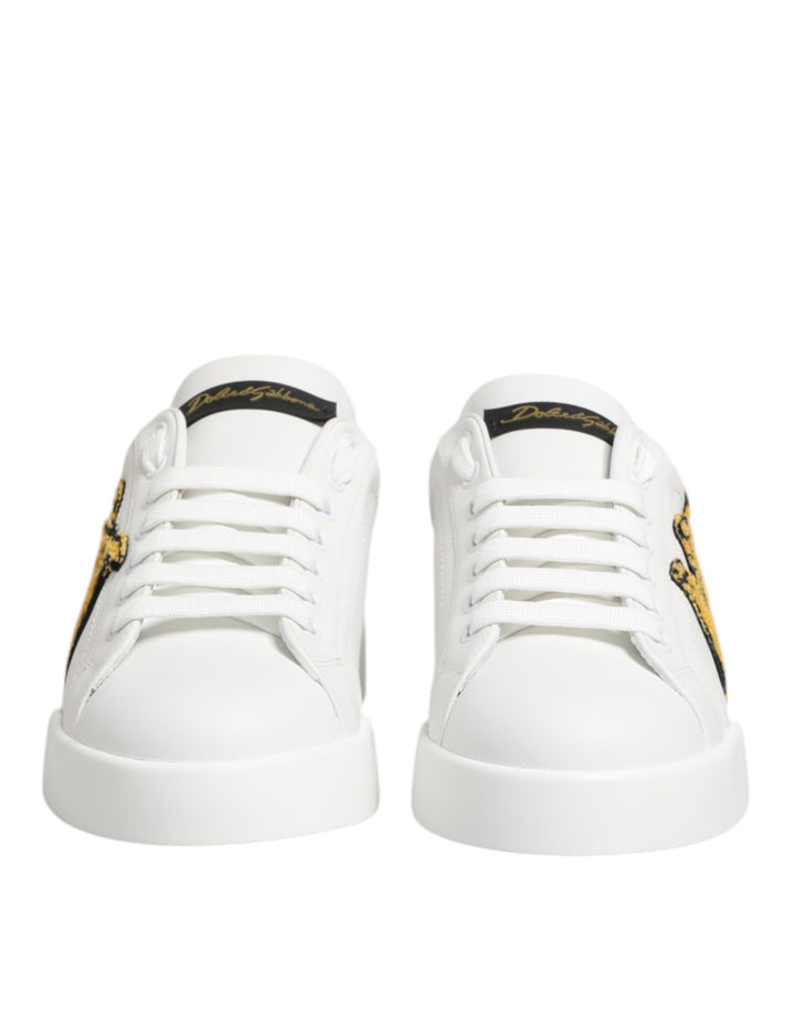 White Crown Patch Portofino Men Sneakers Shoes