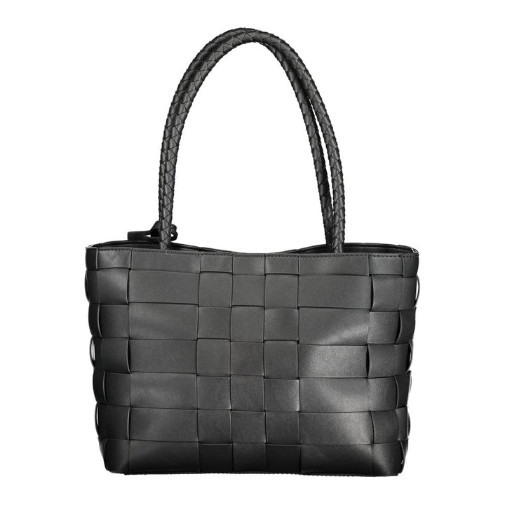 Black Polyethylene Women Handbag