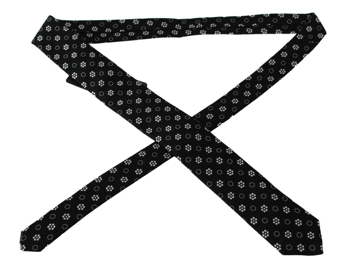 Dolce & Gabbana Black 100% Silk Floral Print Print Classic Tie