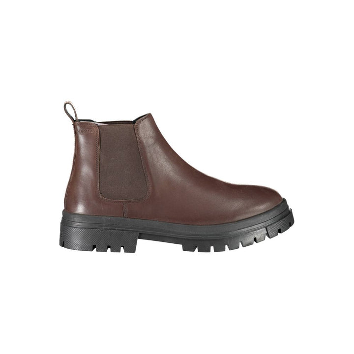 Brown Polyester Boot