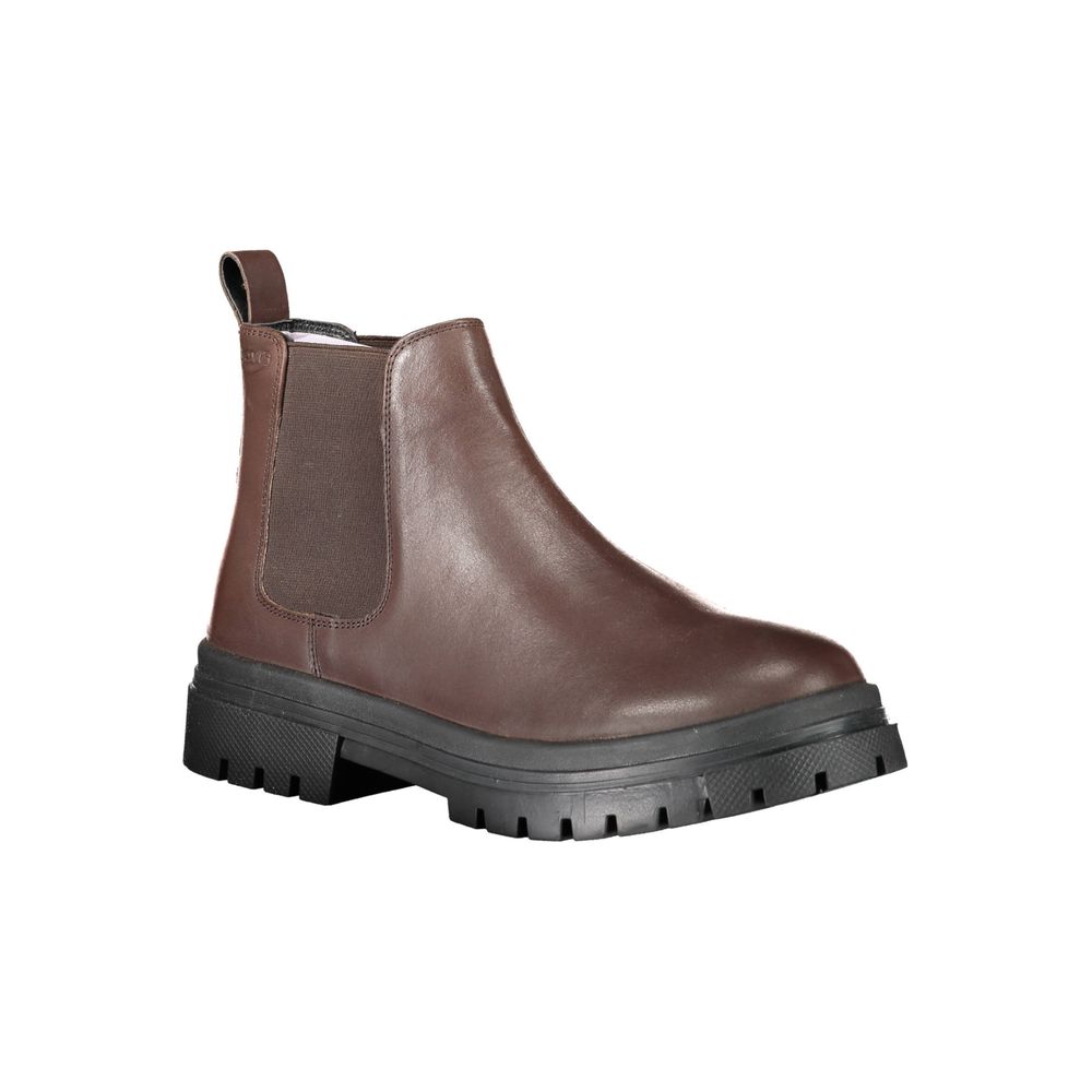 Brown Polyester Boot