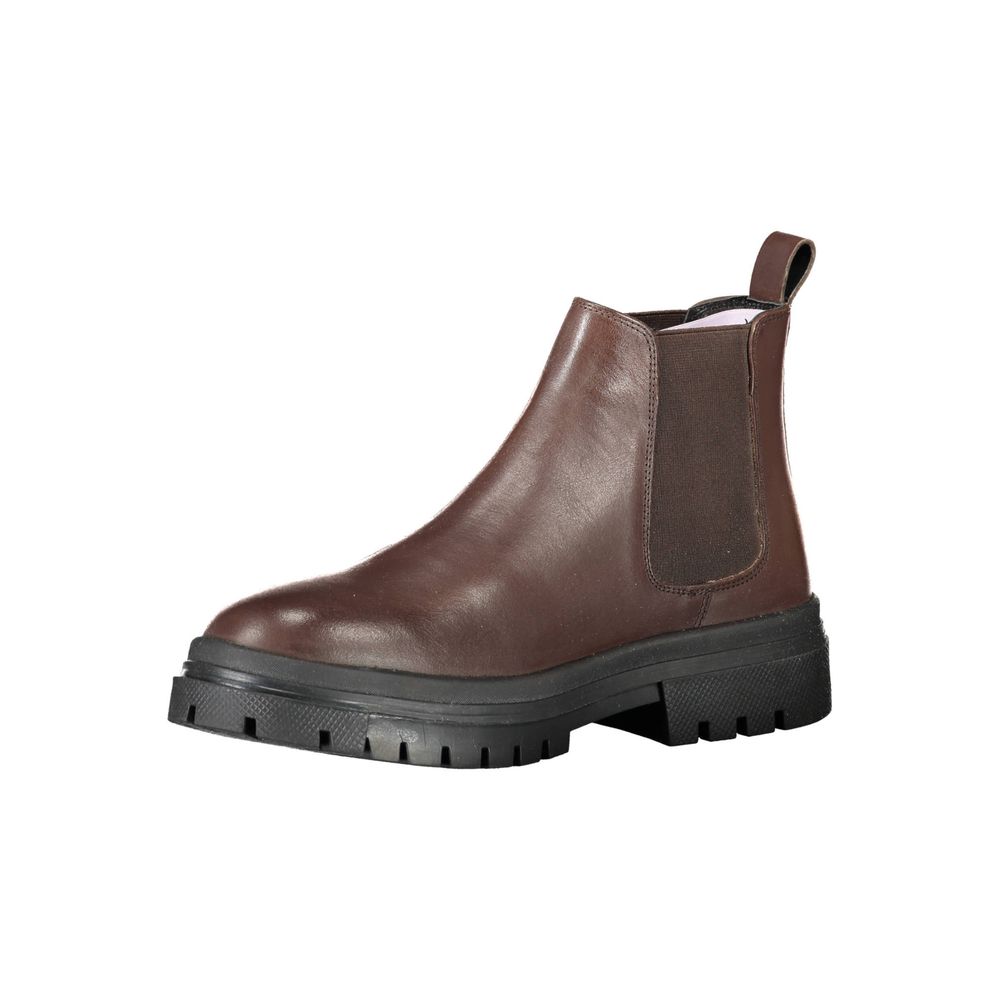 Brown Polyester Boot