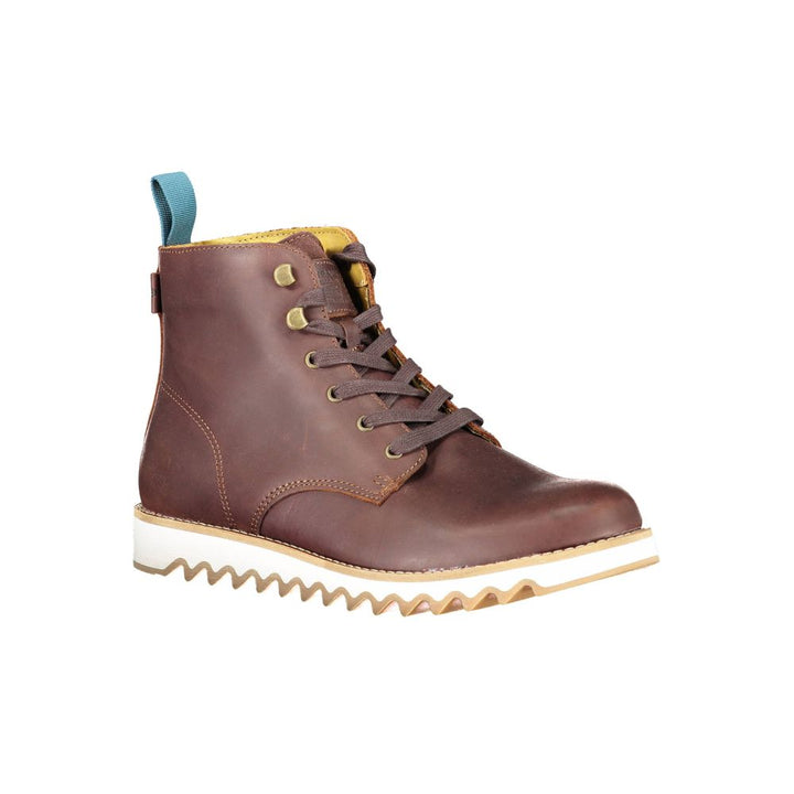 Brown Polyester Boot