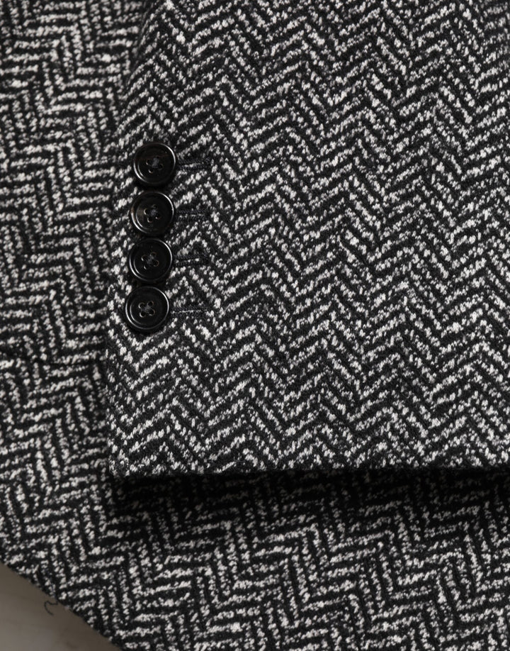 Black White Double Breasted Men Suit Blazer