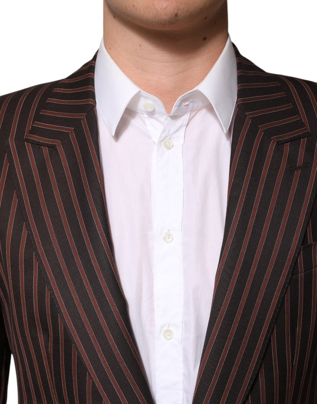 Black Brown Stripe Single Breasted Blazer