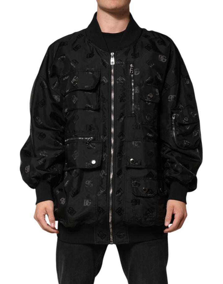 Black Cargo Windbraker Logo Mania Jacket