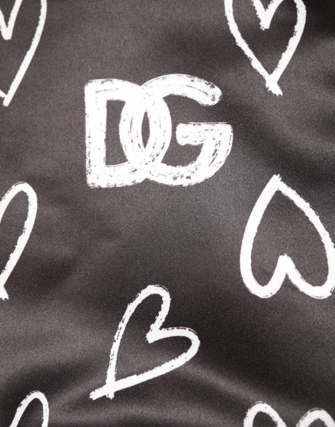 Black Polyester Heart Print Bomber Jacket