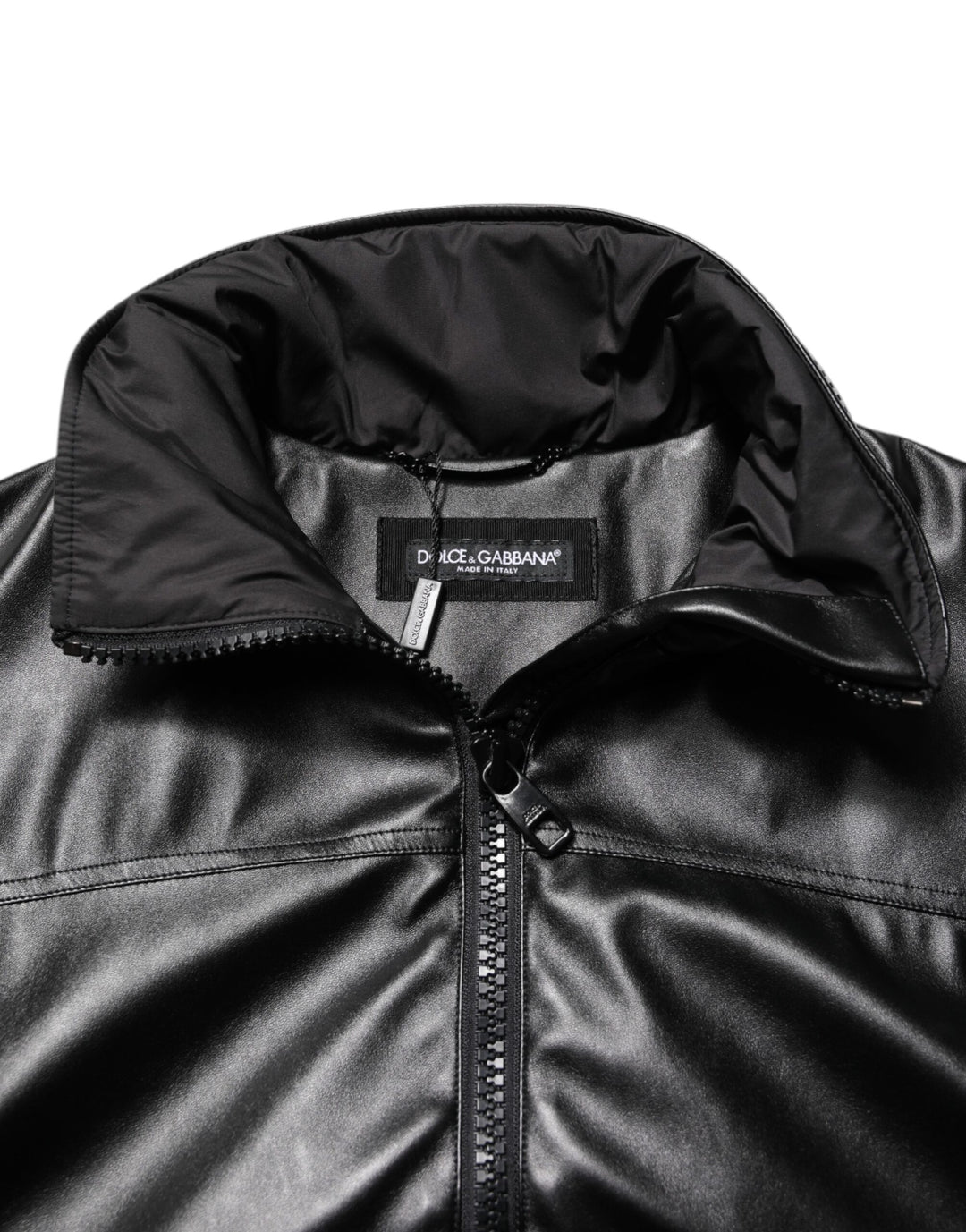 Black Polyester Logo Plaque Bomber Jacket