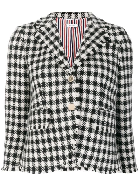 THOM BROWNE jacket check black white-0