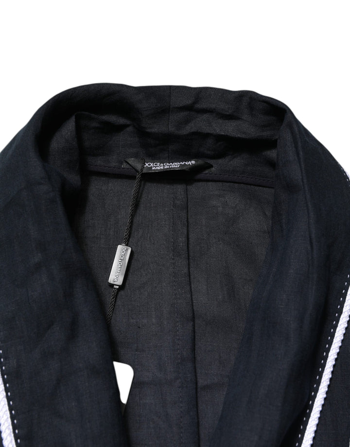 Dark Blue DG Embroidery Jacket Robe Blazer