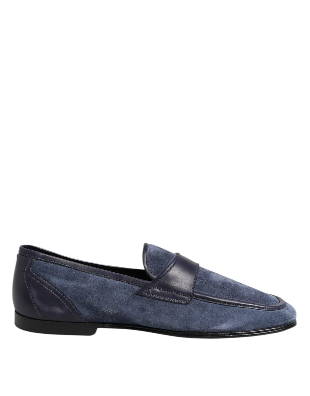 Blue Suede Leather Loafers Moccasin Shoes