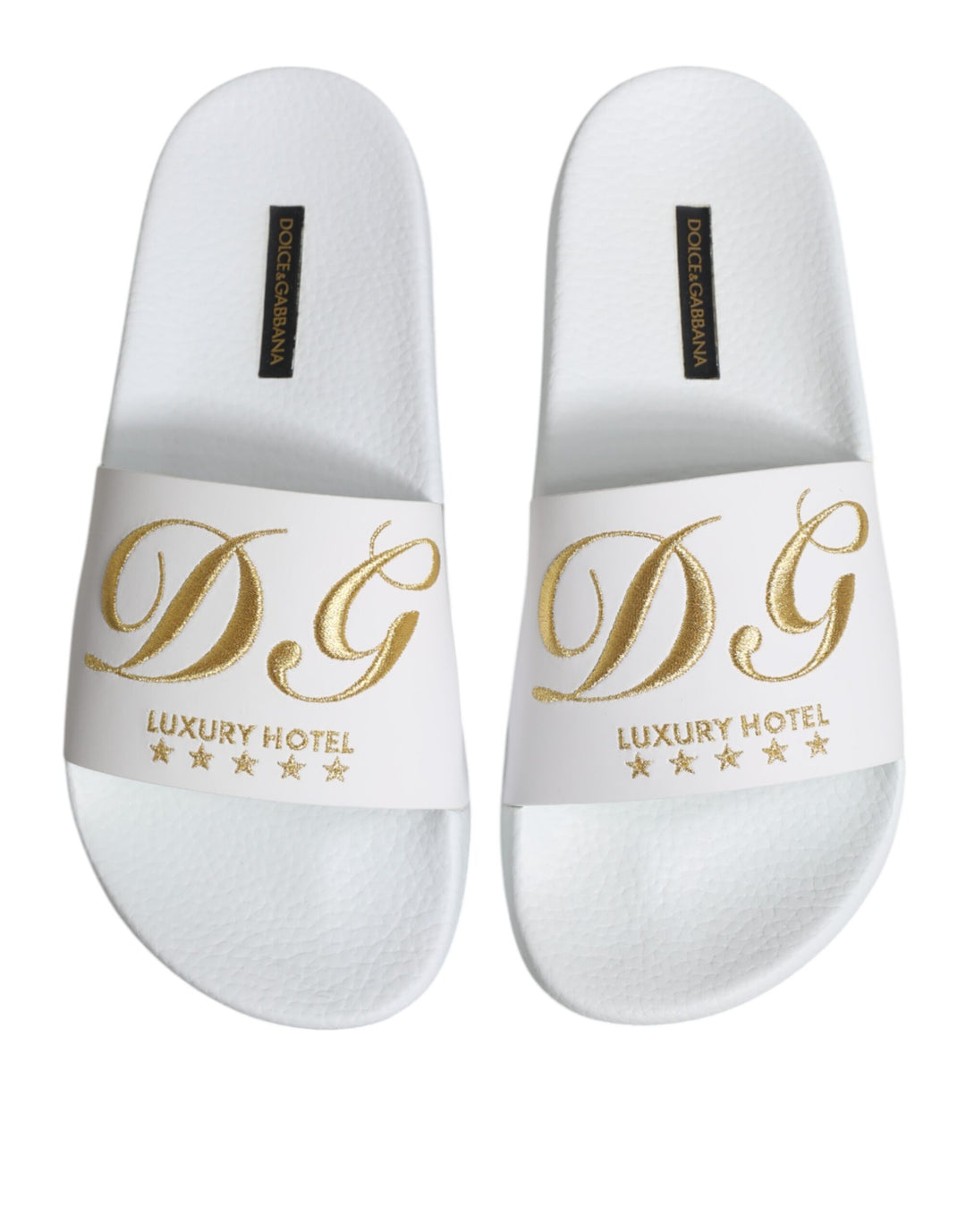 White Leather Slides Sandals Beachwear Shoes