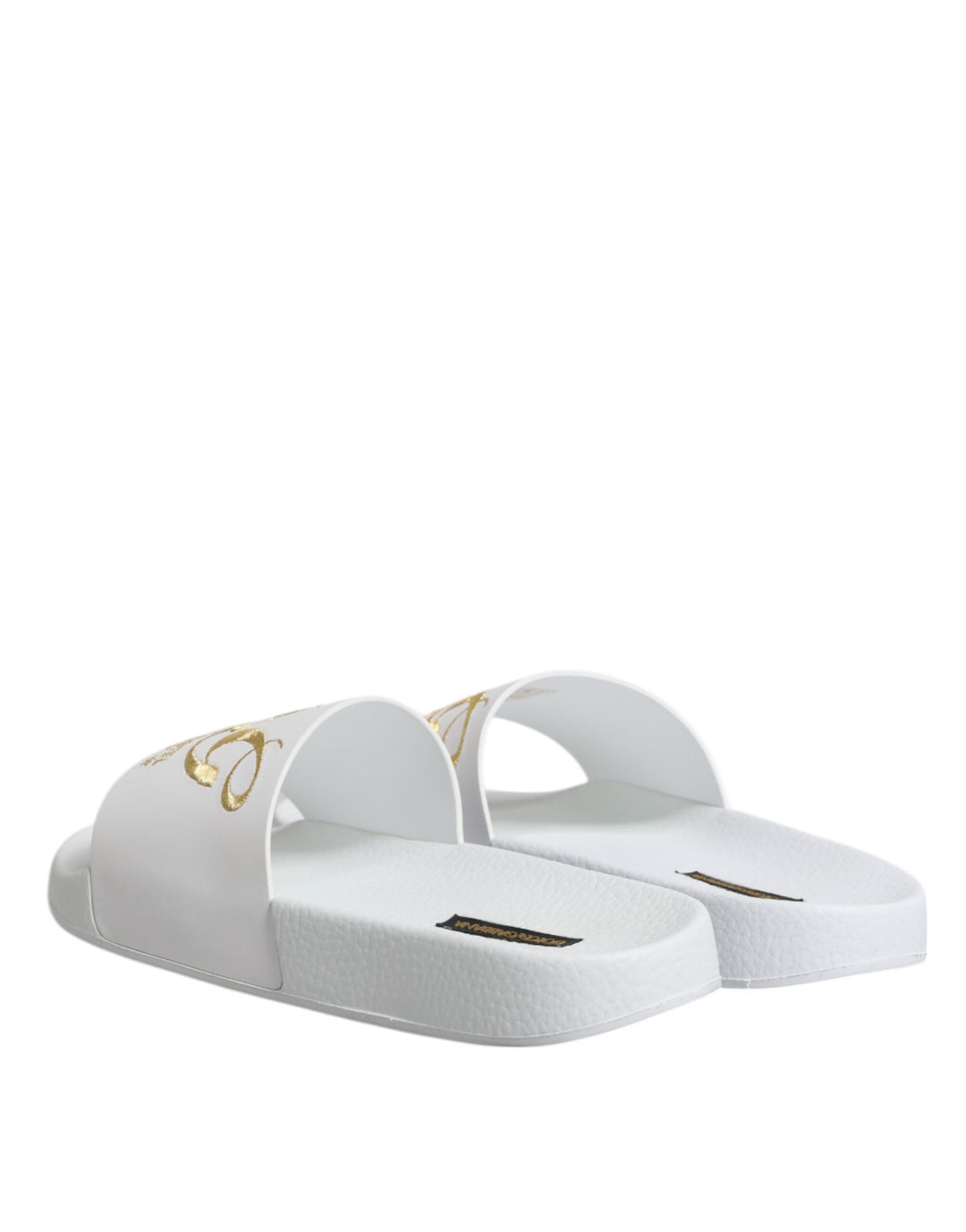White Leather Slides Sandals Beachwear Shoes