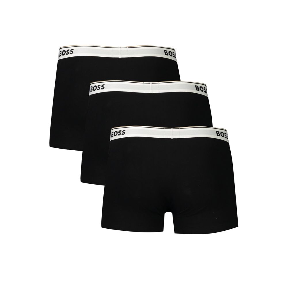Black Cotton Men Boxer Short